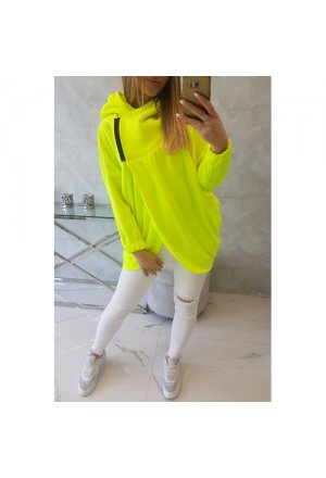 Bluza z krótkim suwakiem żółty neon