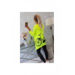 Bluza z nadrukiem roweru żółty neon