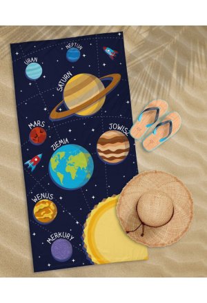 Ręcznik Plażowy Kąpielowy Planety 70 x 140 cm WZ 66