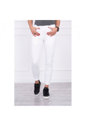Spodnie kolorowy jeans białe