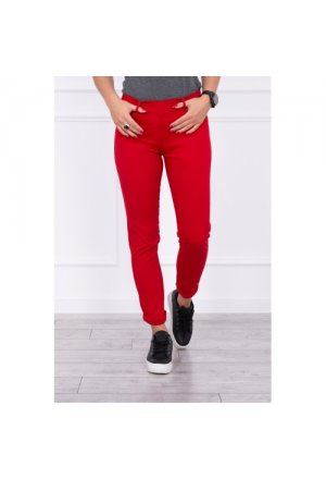 Spodnie kolorowy jeans czerwone