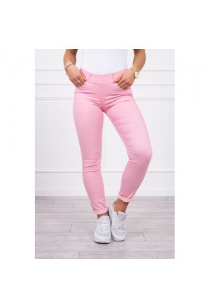Spodnie kolorowy jeans jasno różowe