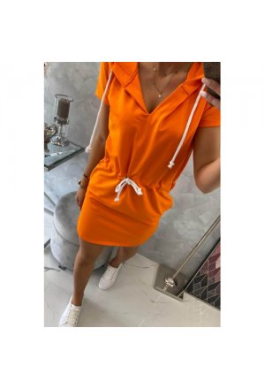 Sukienka wiązana z kapturem pomarańczowa
