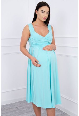 Sukienka Ciążowa z szerokimi ramiączkami miętowa