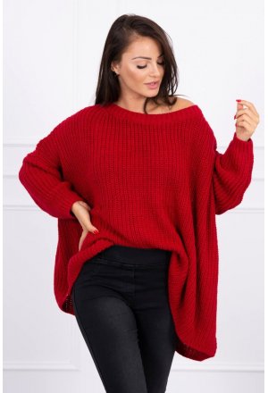 Sweter szeroki oversize czerwony