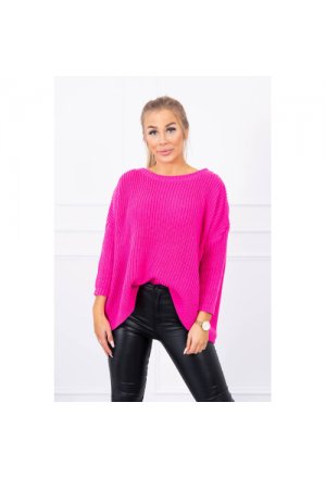 Sweter szeroki oversize różowy neon