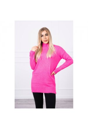 Sweter ze stójką różowy